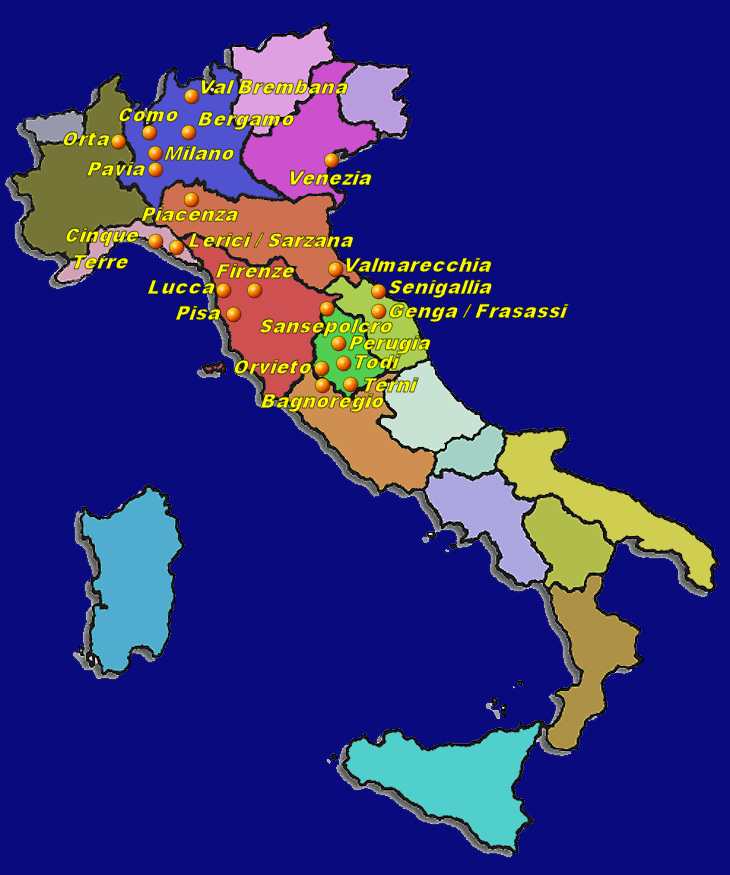 Mappa dei weekend in Italia