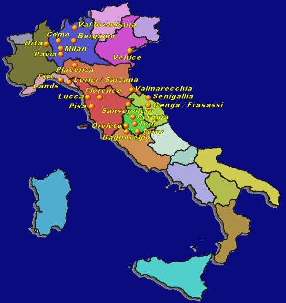 Suggested itineraries in Italy