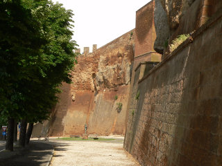 Orvieto, Italy, cliff and city walls